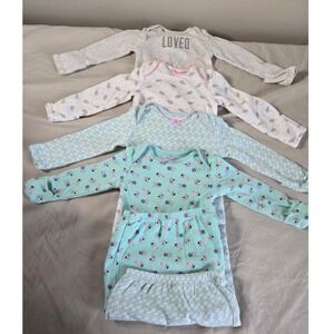 Simple Joys by Carters Newborn Baby Girl 6 Piece Gown and Pants Set Floral